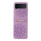 For Samsung Galaxy Z Flip5 Mandala Embossing Fold Leather Phone Case(Purple) - 1