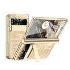 For Google Pixel Fold Integrated Electroplating Folding Phone Case with Pen Slot & Hinge(Gold) - 1
