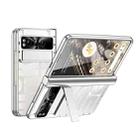 For Google Pixel Fold Integrated Electroplating Folding Phone Case with Pen Slot & Hinge(Silver) - 1