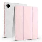 For vivo Pad2 12.1inch 3-folding Transparent TPU Smart Leather Tablet Case with Pen Slot(Pink) - 1