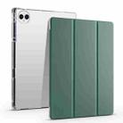 For vivo Pad3 Pro 3-folding Transparent TPU Smart Leather Tablet Case with Pen Slot(Green) - 1