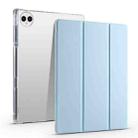 For vivo Pad3 Pro 3-folding Transparent TPU Smart Leather Tablet Case with Pen Slot(Ice Blue) - 1