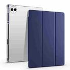 For vivo Pad3 Pro 3-folding Transparent TPU Smart Leather Tablet Case with Pen Slot(Dark Blue) - 1
