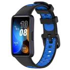 For Huawei Band 8 / 8 NFC / 9 / 9 NFC Two Color Silicone Watch Band(Black Blue) - 1