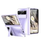 For Google Pixel Fold Integrated Electroplating Folding All-inclusive Phone Case with Pen Slot & Hinge(Purple) - 1