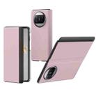 For Huawei Mate X3 Litchi Pattern Foldable Side Window View Protective Phone Case(Pink) - 1