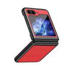 For Samsung Galaxy Z Flip5 Cross Texture All Inclusive Shockproof Protective Phone Case(Red) - 1