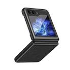 For Samsung Galaxy Z Flip5 Cross Texture All Inclusive Shockproof Protective Phone Case(Black) - 1