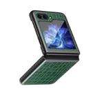 For Samsung Galaxy Z Flip5 Crocodile Texture Leather Folding Protective Phone Case(Green) - 1