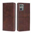 For Blackview Oscal C30 Cow Texture Magnetic Leather Phone Case(Dark Brown) - 1
