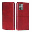 For Blackview Oscal C30 Cow Texture Magnetic Leather Phone Case(Red) - 1