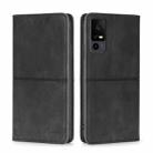 For TCL 40 XE 5G / 40X 5G T601D Cow Texture Magnetic Leather Phone Case(Black) - 1