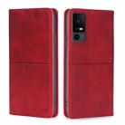 For TCL 40 XE 5G / 40X 5G T601D Cow Texture Magnetic Leather Phone Case(Red) - 1