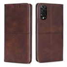 For TCL 505 4G Cow Texture Magnetic Leather Phone Case(Dark Brown) - 1