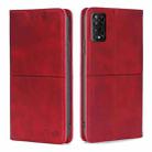 For TCL 50 5G Cow Texture Magnetic Leather Phone Case(Red) - 1