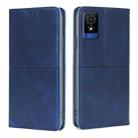 For TCL 501 4G Cow Texture Magnetic Leather Phone Case(Blue) - 1