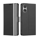 For CUBOT P60 Twill Texture Side Button Leather Phone Case(Black) - 1