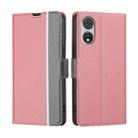 For CUBOT P60 Twill Texture Side Button Leather Phone Case(Pink) - 1