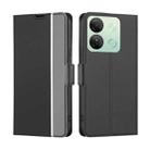 For Infinix Smart 7 HD Twill Texture Side Button Leather Phone Case(Black) - 1