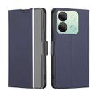 For Infinix Smart 7 HD Twill Texture Side Button Leather Phone Case(Blue) - 1