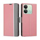 For Infinix Smart 7 HD Twill Texture Side Button Leather Phone Case(Pink) - 1