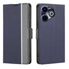 For Infinix Hot 40i Twill Texture Side Button Leather Phone Case(Blue) - 1