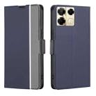 For Infinix Note 40 Pro 5G Twill Texture Side Button Leather Phone Case(Blue) - 1