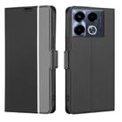 For Infinix Note 40 4G Twill Texture Side Button Leather Phone Case(Black) - 1