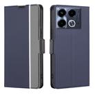 For Infinix Note 40 4G Twill Texture Side Button Leather Phone Case(Blue) - 1