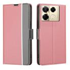 For Infinix Note 40 Pro 4G Twill Texture Side Button Leather Phone Case(Pink) - 1