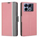 For Infinix Note 40 5G Twill Texture Side Button Leather Phone Case(Pink) - 1