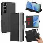 For Infinix Hot 60 Pro+ 4G Twill Texture Side Button Leather Phone Case(Black) - 1