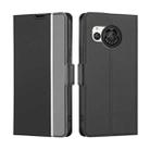 For Sharp Aquos R8 SH-52D Twill Texture Side Button Leather Phone Case(Black) - 1