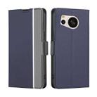 For Sharp Aquos sense8 Twill Texture Side Button Leather Phone Case(Blue) - 1
