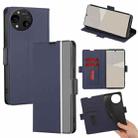 For Sharp Aquos R10 Twill Texture Side Button Leather Phone Case(Blue) - 1