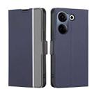 For Tecno Camon 20 Pro 4G Twill Texture Side Button Leather Phone Case(Blue) - 1