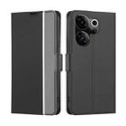 For Tecno Camon 20 Premier 5G Twill Texture Side Button Leather Phone Case(Black) - 1
