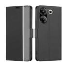 For Tecno Camon 20 Pro 5G Twill Texture Side Button Leather Phone Case(Black) - 1