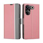For Tecno Camon 20 Pro 5G Twill Texture Side Button Leather Phone Case(Pink) - 1