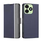 For Tecno Spark Go 2024 Twill Texture Side Button Leather Phone Case(Blue) - 1