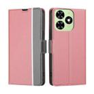 For Tecno Spark Go 2024 Twill Texture Side Button Leather Phone Case(Pink) - 1