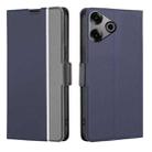 For Tecno Pova 6 Pro 5G Twill Texture Side Button Leather Phone Case(Blue) - 1