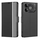 For Tecno Pova 6 5G Twill Texture Side Button Leather Phone Case(Black) - 1