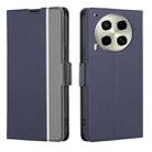 For Tecno Camon 30 Twill Texture Side Button Leather Phone Case(Blue) - 1