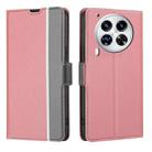 For Tecno Camon 30 Premier 5G Twill Texture Side Button Leather Phone Case(Pink) - 1