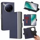 For Tecno Camon 40 Premier 5G Twill Texture Side Button Leather Phone Case(Blue) - 1
