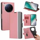 For Tecno Camon 40 Premier 5G Twill Texture Side Button Leather Phone Case(Pink) - 1