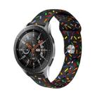 20mm Universal Reverse Buckle Colorful Oval Dot Pattern Silicone Watch Band(Black) - 1