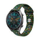 20mm Universal Reverse Buckle Colorful Oval Dot Pattern Silicone Watch Band(Dark Green) - 1