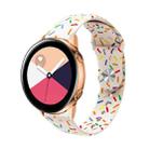 20mm Universal Reverse Buckle Colorful Oval Dot Pattern Silicone Watch Band(Creamy White) - 1